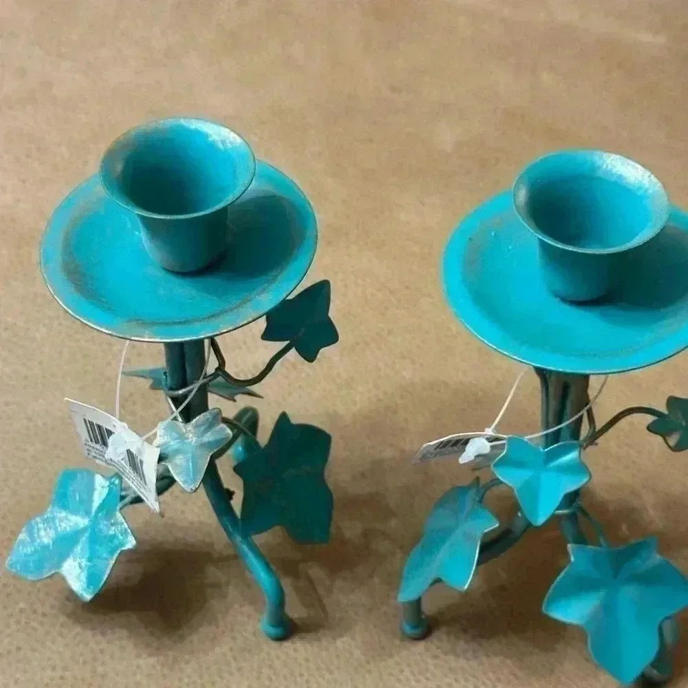 Vintage Garden Gate Designs Wire Candle Holders 1996
